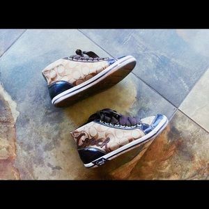 Coach women high-top fashion sneakers